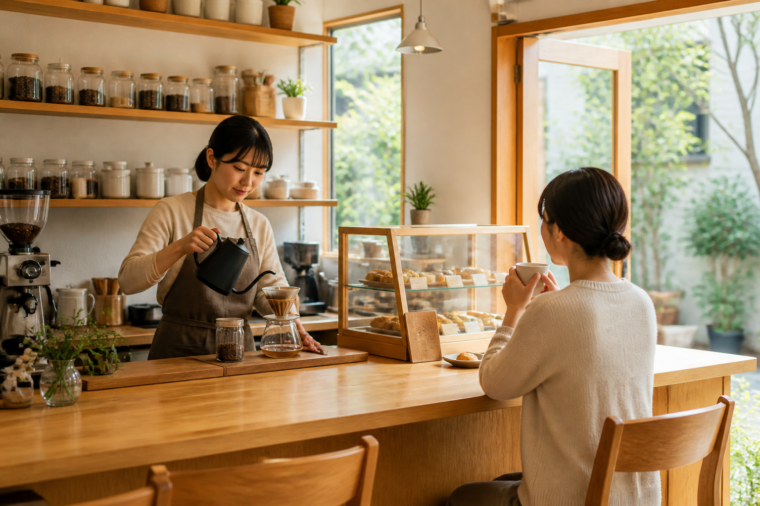 朝凪コーヒーの雰囲気を伝えるビジュアル